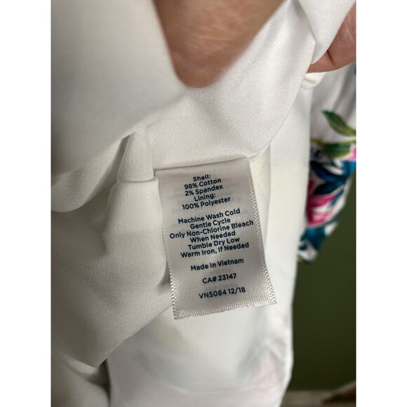 Talbots Dress Womens Size 10 Lively Lemon Floral Fit & Flare Party Guest Midi - Picture 7 of 12